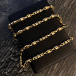 Cadena Rustica 18.75gr/65cm Cauchos Negros Oro Amarillo