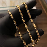 Cadena Rustica 18.2gr/60cm Cauchos Negros Oro Amarillo