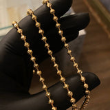 Cadena Militar 18.7gr / 60cm / 3mm Bola Diamantada Oro Amarillo