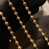 Cadena Militar 20.85gr / 70cm Bola 3mm Diamantada Oro Amarillo