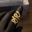 Anillo Serpiente 5.55gr T6 1/4 Circones Verdes Oro Amarillo