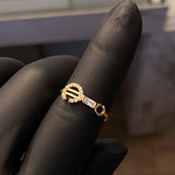 Anillo CC 1.15gr-T6 1/2 Circones Blancos Oro Amarillo