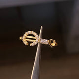 Anillo CC 1.15gr-T6 1/2 Circones Blancos Oro Amarillo