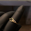 Anillo Obalo Geometrico 1.0gr-T6 1/2 Circones Blancos Oro Amarillo
