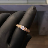 Solitario Arco Churumbela 3.05gr- T8 Anillo Circones Blancos Oro Rosa