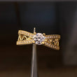 Solitario Puente Arqueado 4.15gr- T8 Anillo Circones Blancos Oro Amarillo