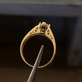Solitario  2.95gr / T7 1/2 Anillo Circones Blancos Oro Amarillo