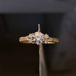 Solitario Conjunto 2.05gr-T6 1/2 Anillo Circones Blancos Oro Amarillo