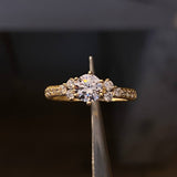 Solitario Conjunto 2.05gr-T6 1/2 Anillo Circones Blancos Oro Amarillo