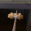 Solitario Cadenas de Perseo 2.7gr / T6 3/4 Anillo Circones Blancos Oro Amarillo