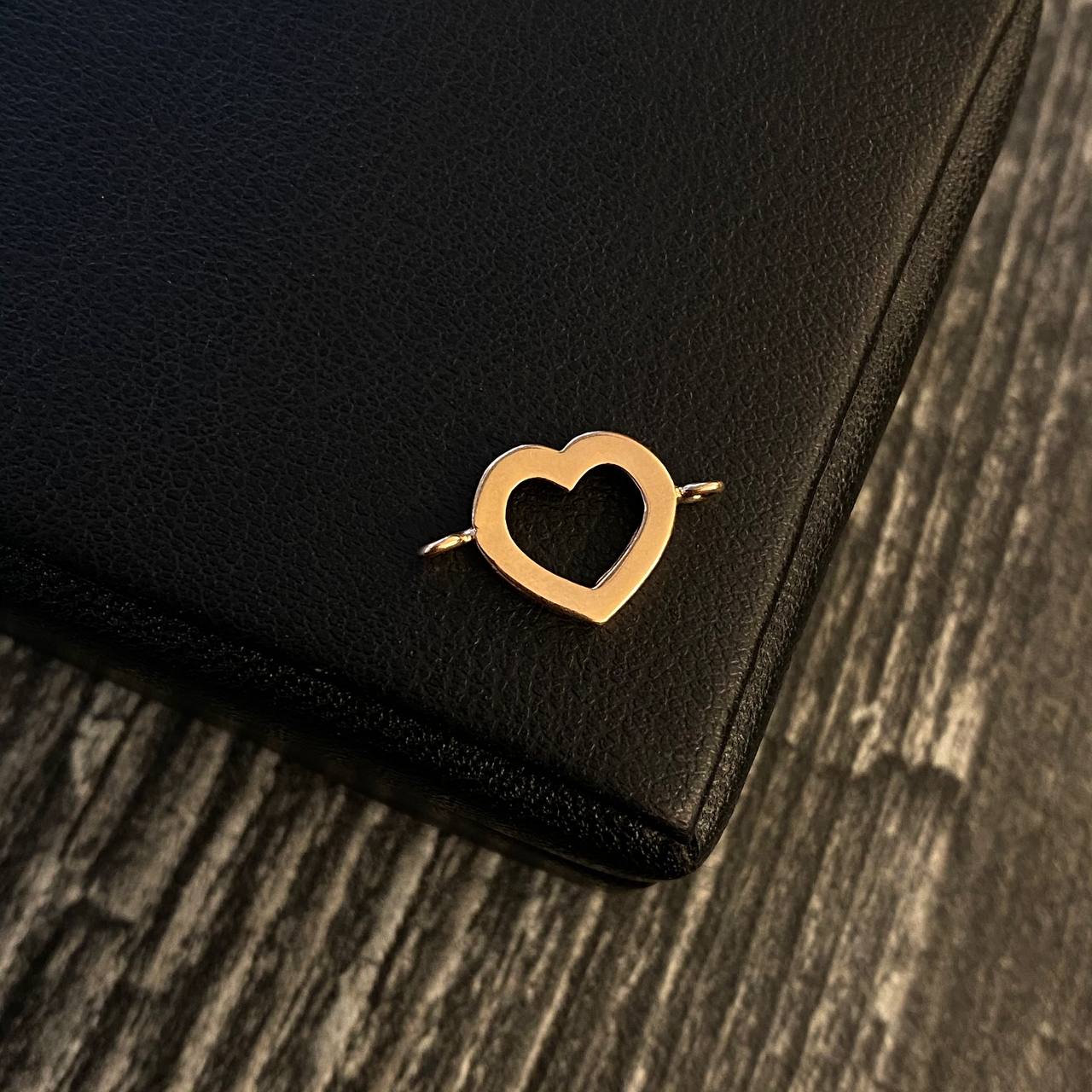 Herraje Corazon Silueta 0.95gr/1.8cm Liso Oro Rosa