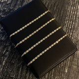 Cadena Plana 3.4gr/50cm Diamantada Tres Oros +2*