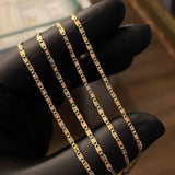 Cadena Plana 3.4gr/50cm Diamantada Tres Oros +2*