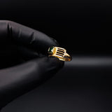 Anillo Solitario Lineas 1.6gr T6 1/2 Circon Verde Oro Amarillo#