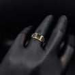 Anillo Solitario Lineas 1.6gr T7-1/4 Circon Verde Oro Amarillo#