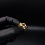 Anillo Solitario Lineas 1.8gr T8-1/2  Circon Blanco Oro Amarillo#