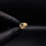 Anillo Solitario Lineas 1.8gr T8-1/2  Circon Blanco Oro Amarillo#