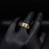 Anillo Solitario Lineas 1.8gr T8-1/2  Circon Blanco Oro Amarillo#