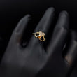 Anillo Trio de Corazones 2.55gr T7-1/2 Cricones Blancos Oro Amarillo#