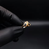 Anillo Trio de Corazones 2.55gr T7-1/2 Cricones Blancos Oro Amarillo#