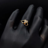 Anillo Trio de Corazones 2.55gr T7-1/2 Cricones Blancos Oro Amarillo#