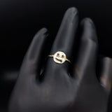 Anillo Emoji 1.45gr T8-1/4 Circones Negros Oro Amarillo#