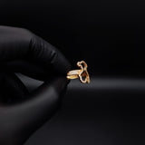 Anillo Silueta TS 3.55gr T7 Circones Blancos Oro Amarillo#