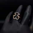 Anillo Silueta TS 3.55gr T7 Circones Blancos Oro Amarillo#