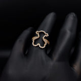 Anillo Silueta TS 3.55gr T7 Circones Blancos Oro Amarillo#