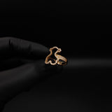 Anillo Silueta TS 3.55gr T7 Circones Blancos Oro Amarillo#