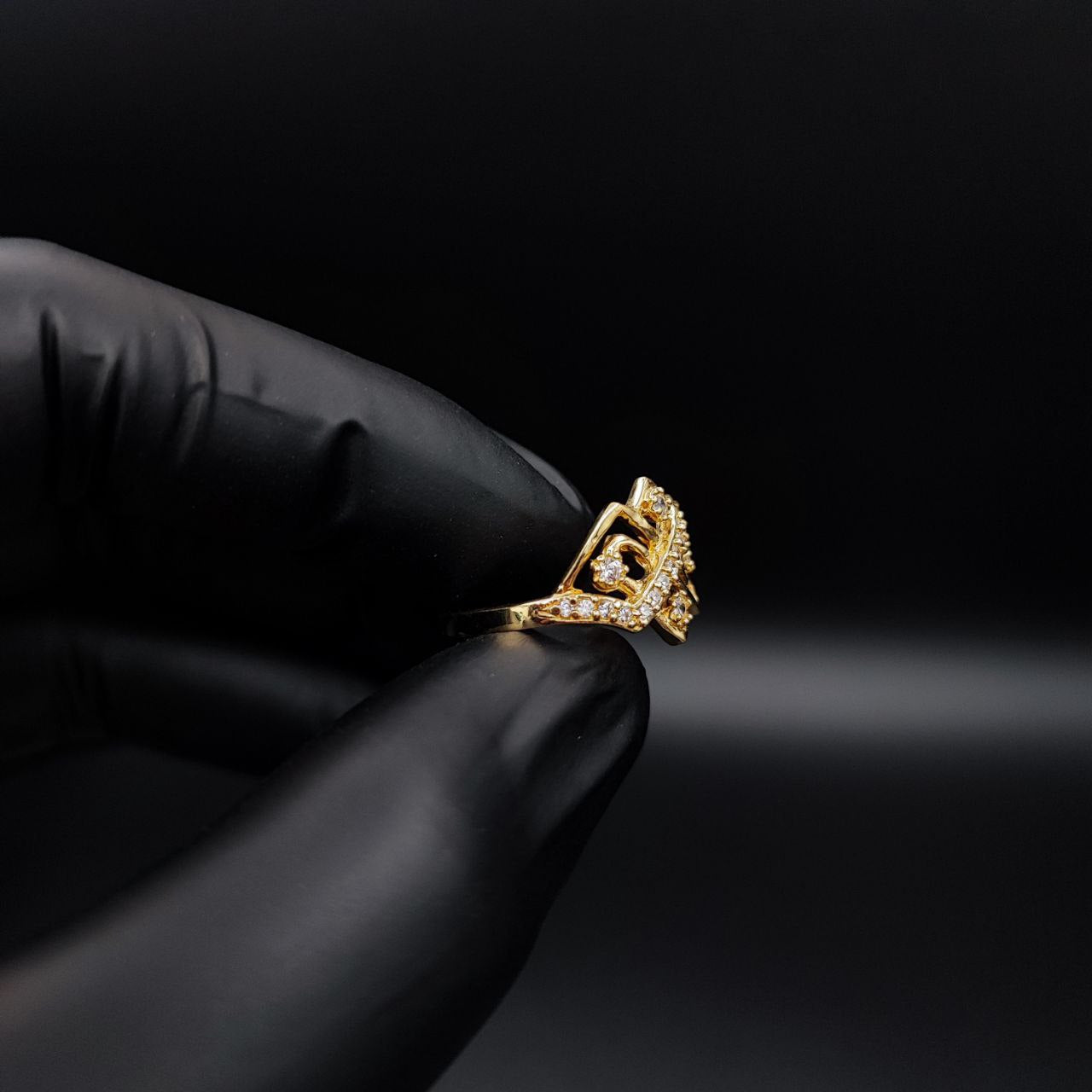 Anillo Rustico Celta 2.85gr T7-1/2 Circones Blancos Oro Amarillo#