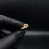 Anillo Infinito 3.0gr T6-3/4 Circones Blancos Dos Oros Amarillo Blanco#