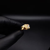 Anillo Sello 3.8gr T12-1/2 Cuadrado Tres Oros Amarillo Blanco Rosa#
