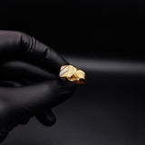 Anillo Sello 3.8gr T12-1/2 Cuadrado Tres Oros Amarillo Blanco Rosa#