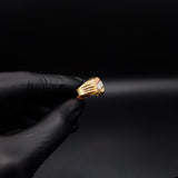 Anillo Sello 4.45gr T9-1/4  Redondo Tres Oros Amarillo Blanco Rosa#