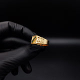 Anillo Trinity 3.4gr T13 Circones Verdes Oro Amarillo#