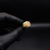 Anillo Sello 4.55gr T11-1/2  Cuadrado Tres Oros Amarillo Blanco Rosa#
