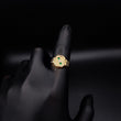 Anillo Trinity 4,05gr T11 1/4 Circones Verdes Blanco Oro Amarillo  #