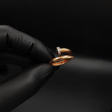 Anillo Clavo 6.25gr-T9 Circones Blancos Oro Rosa