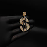 Dije Signo Dolar 20.0gr/5.5cm Circones Blancos Negros Oro Amarillo#