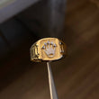 Anillo Corona RX 3.45gr T11 1/2 Mate Circones Blancos Dos Oros Amarillo Blanco
