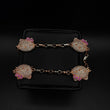 Tobillera Gata 42.0gr/27cm Circones Blancos Rosas Dos Oros Blanco Rosa#