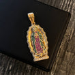Dije Virgen de Guadalupe 10.45gr / 5cm Circones Blancos Verdes Fucsias Oro Amarillo