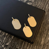 Dije Placa Ovalada 1.4gr / 2.6cm (1.9cm*1.3cm) Liso Mate Oro Amarillo