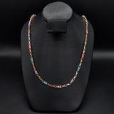 Cadena Rustica 25.4gr/65cm Cauchos Colores Oro Rosa#