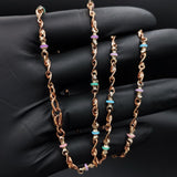 Cadena Rustica 31.05gr/60cm Cauchos Colores Oro Rosa#