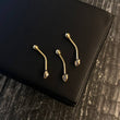 Piercing Ombligo 12.5mm Bola 3mm Corazon Circon Blanco Oro Amarillo (Joya)