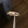 Solitario Corazones 2.5gr T6 1/4 Anillo Circones Blancos Oro Amarillo*