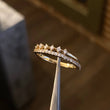 Anillo Churumbela Doble 2.2gr T6 1/2 Circones Blancos Oro Amarillo