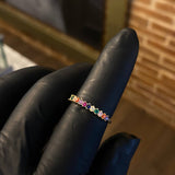 Anillo Linea 1.55gr T6 1/4 Circones Colores Oro Amarillo*